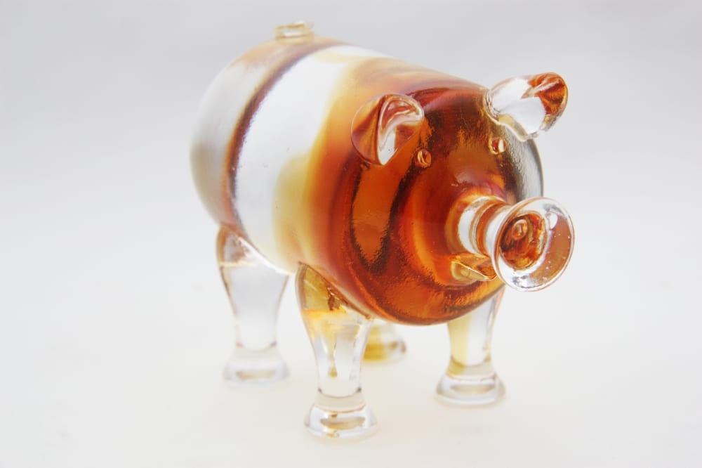 【李財旺琉璃系列】小豬公酒瓶造型琉璃擺件
