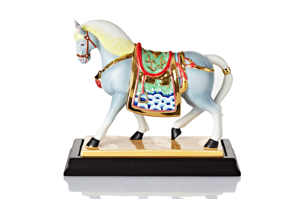 【乾唐軒/乾唐彩】盛世寶馬 - 8吋皇家寶馬 (清繪金 / 附木座)