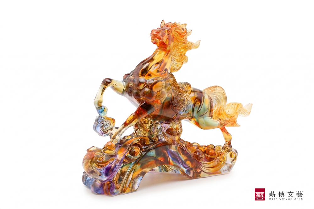 壯志凌雲馬(琥珀藍紫色) 7 (琉璃商務禮品推薦)壯志凌雲馬(琥珀藍紫色)