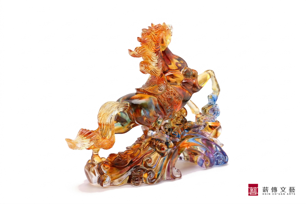 壯志凌雲馬(琥珀藍紫色) 8 (琉璃商務禮品推薦)壯志凌雲馬(琥珀藍紫色)